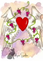 bleeding heart flower on angel wings